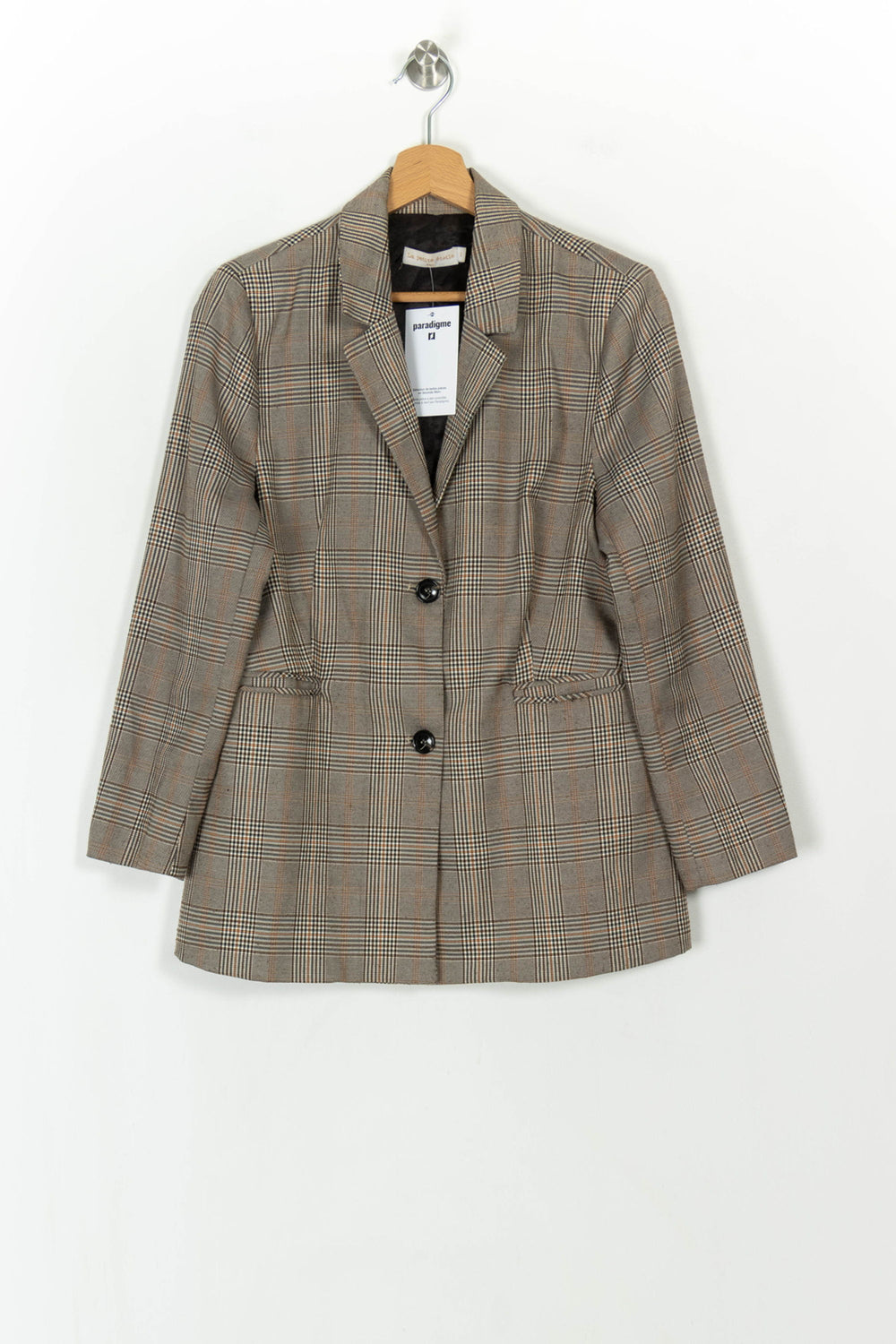 Blazer à Carreaux Marron et Beige - Taille M/38 de la marque La Petite Etoile | PARAD119017 - Vendu par Paradigme - Image 2