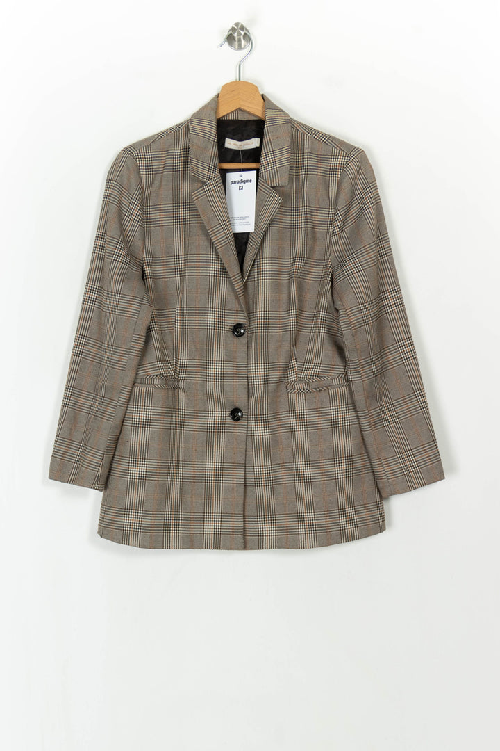 Blazer à Carreaux Marron et Beige - Taille M/38 de la marque La Petite Etoile | PARAD119017 - Vendu par Paradigme - Image 2
