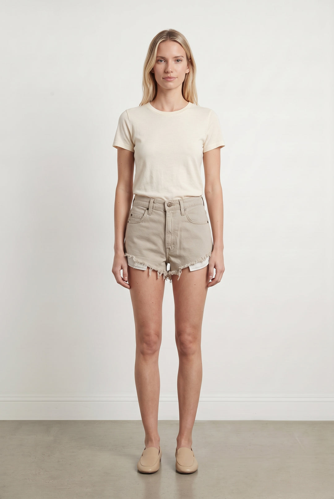 Short en Jean Beige - Taille XS/34 de la marque Lee | PARAD119018 - Vendu par Paradigme - Image 1