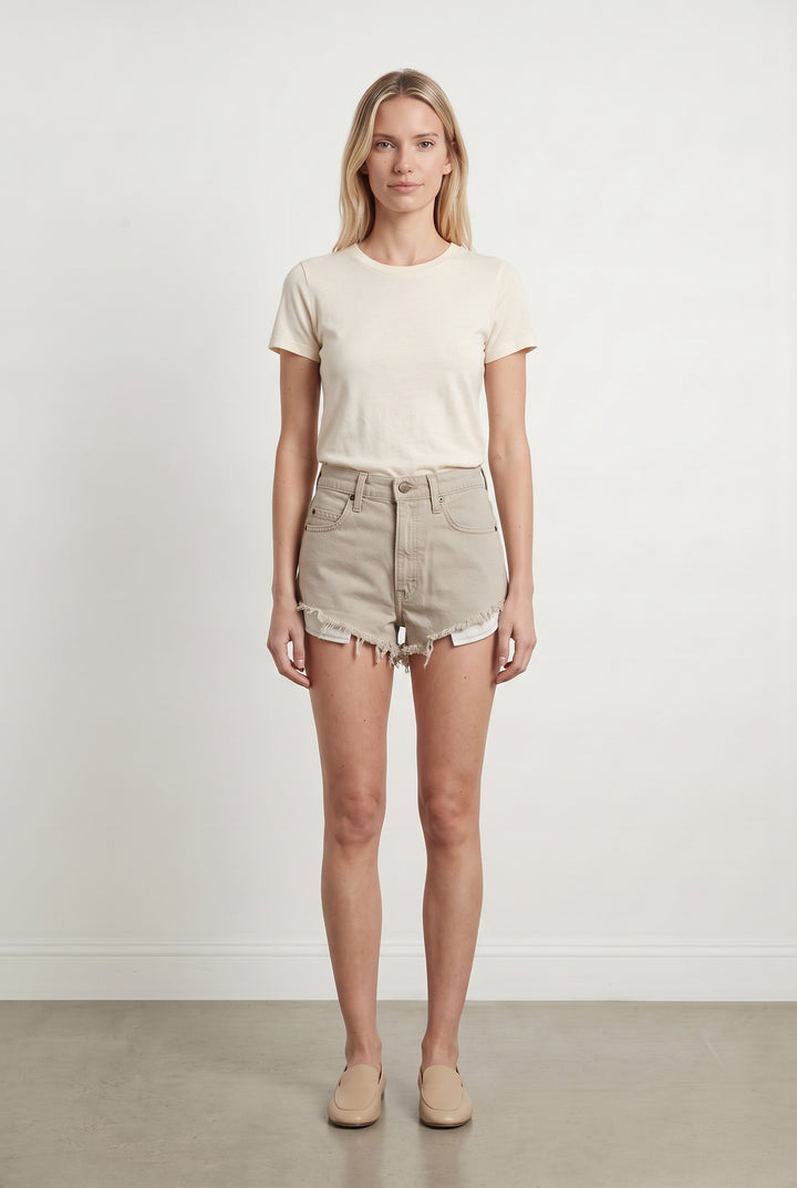 Short en Jean Beige - Taille XS/34 de la marque Lee | PARAD119018 - Vendu par Paradigme - Image 1