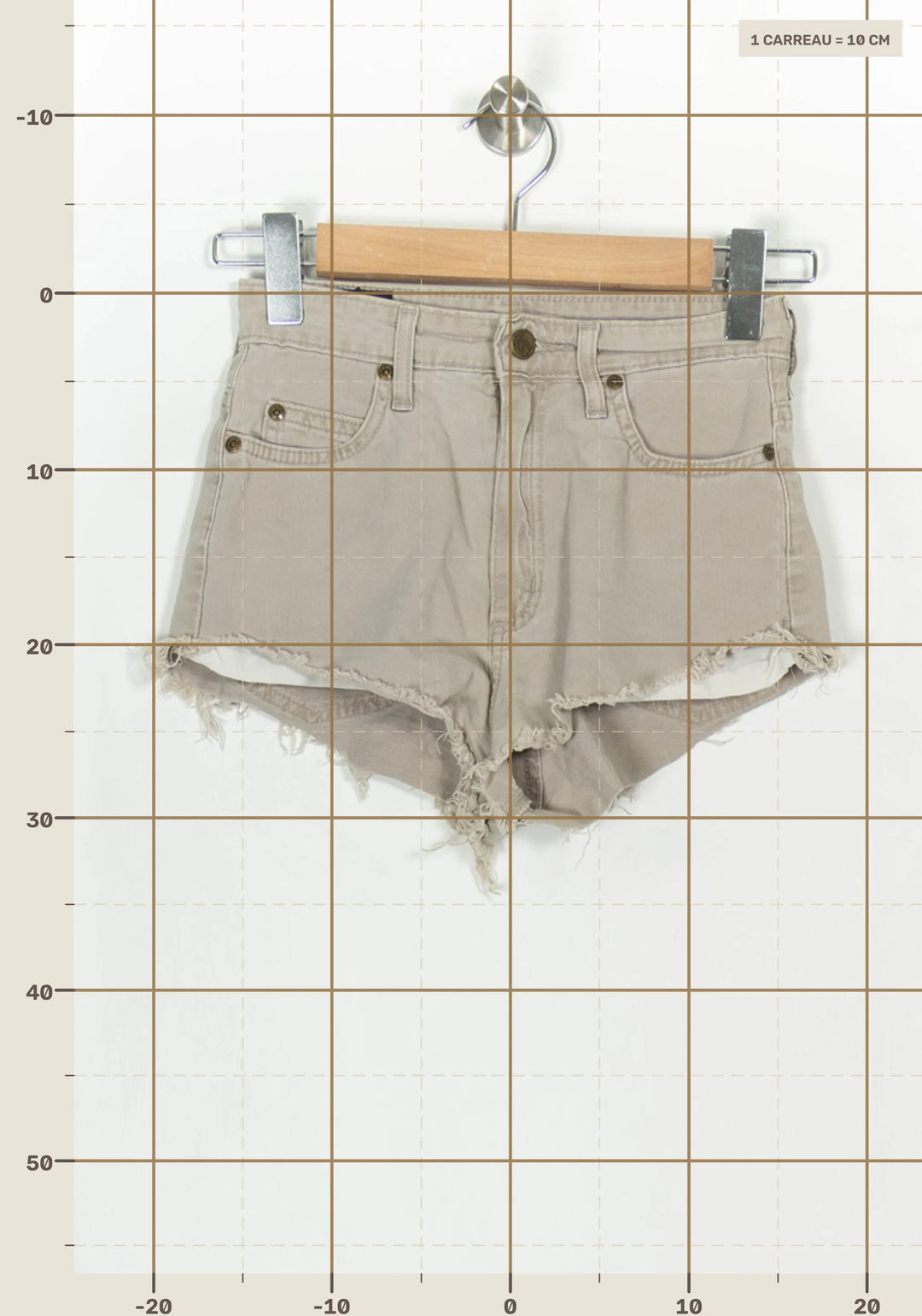 Short en Jean Beige - Taille XS/34 de la marque Lee | PARAD119018 - Vendu par Paradigme - Image 4