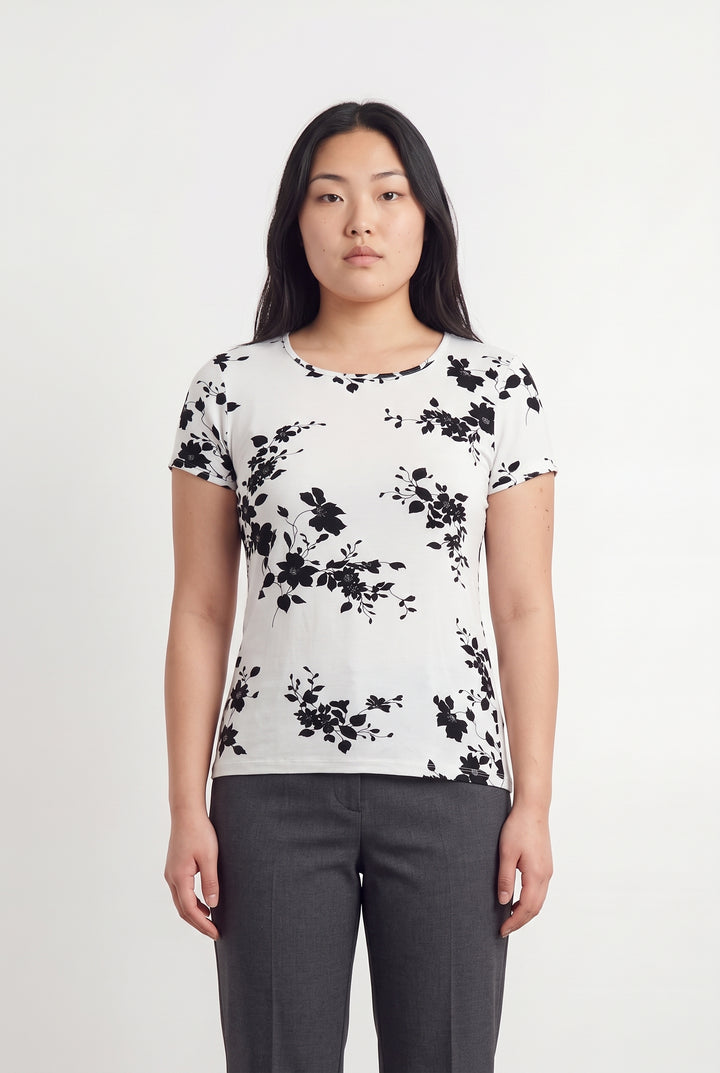 Tee-shirt Blanc et Noir - Taille L/40 de la marque Caroll | PARAD119023 - Vendu par Paradigme - Image 1