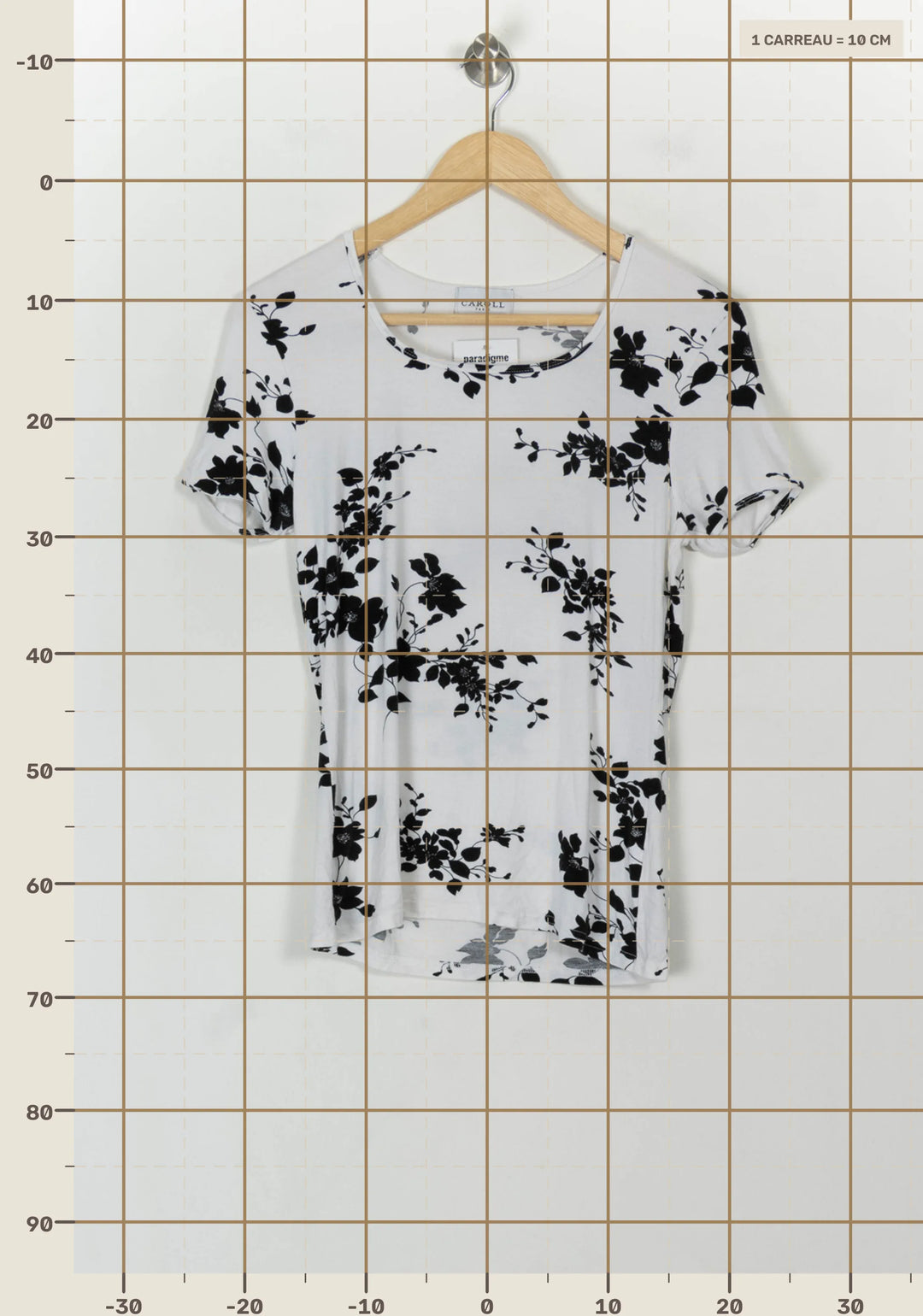 Tee-shirt Blanc et Noir - Taille L/40 de la marque Caroll | PARAD119023 - Vendu par Paradigme - Image 4