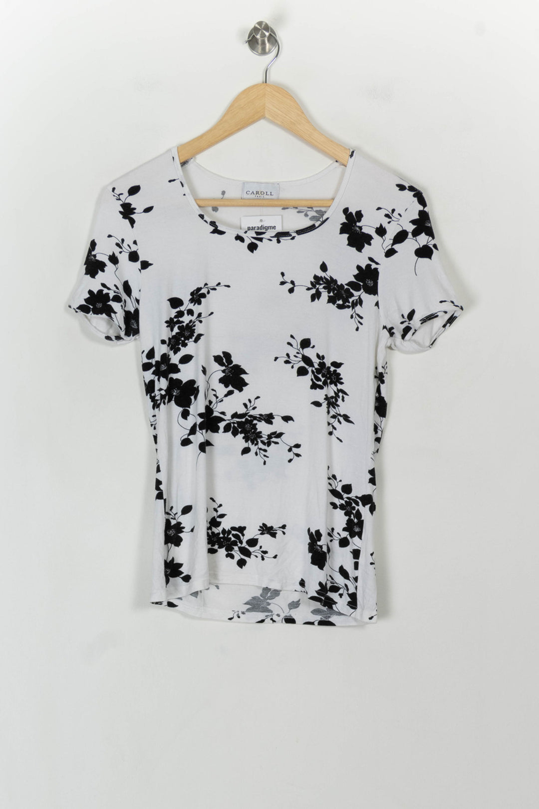 Tee-shirt Blanc et Noir - Taille L/40 de la marque Caroll | PARAD119023 - Vendu par Paradigme - Image 2