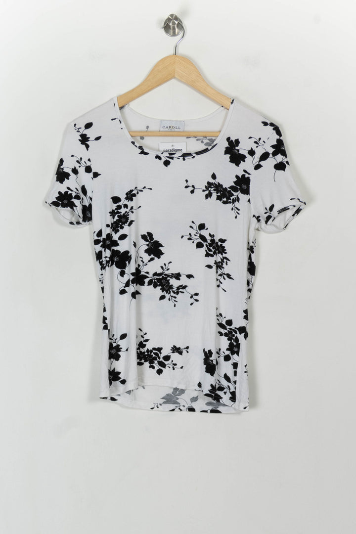 Tee-shirt Blanc et Noir - Taille L/40 de la marque Caroll | PARAD119023 - Vendu par Paradigme - Image 2