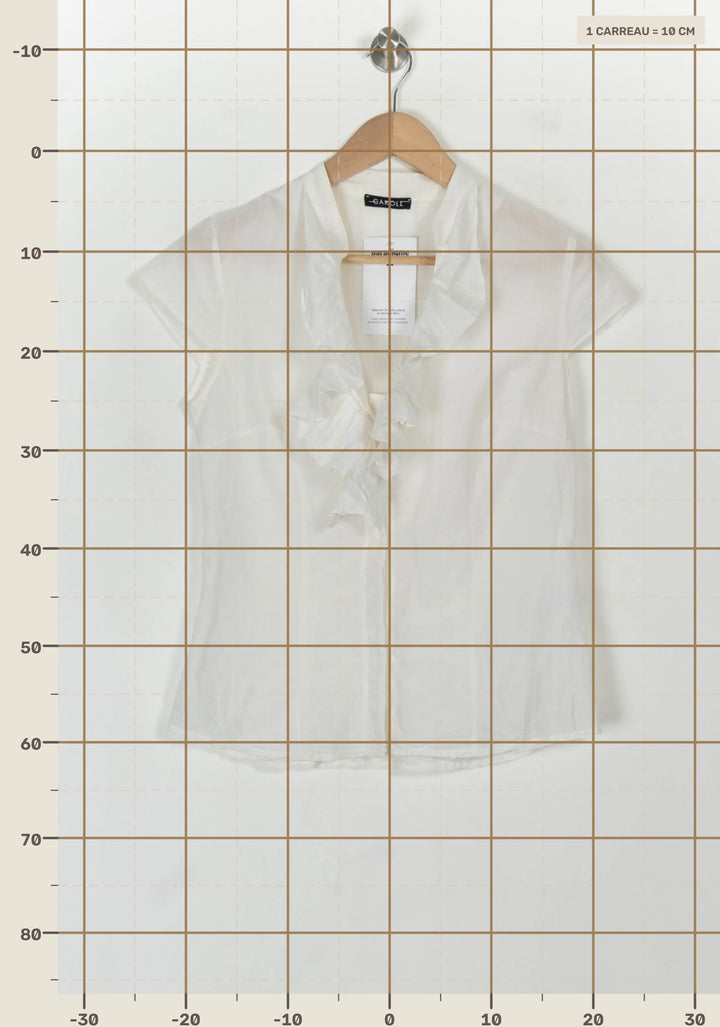 Blouse Blanche - Taille M/38 de la marque Caroll | PARAD119025 - Vendu par Paradigme - Image 4