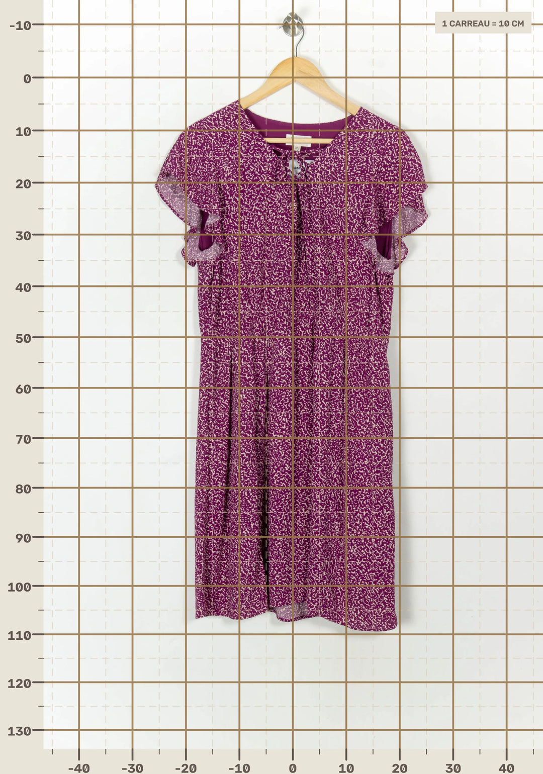 Robe Courte Violette et Blanche - Taille XL/42 de la marque Maison 123 | PARAD119034 - Vendu par Paradigme - Image 4