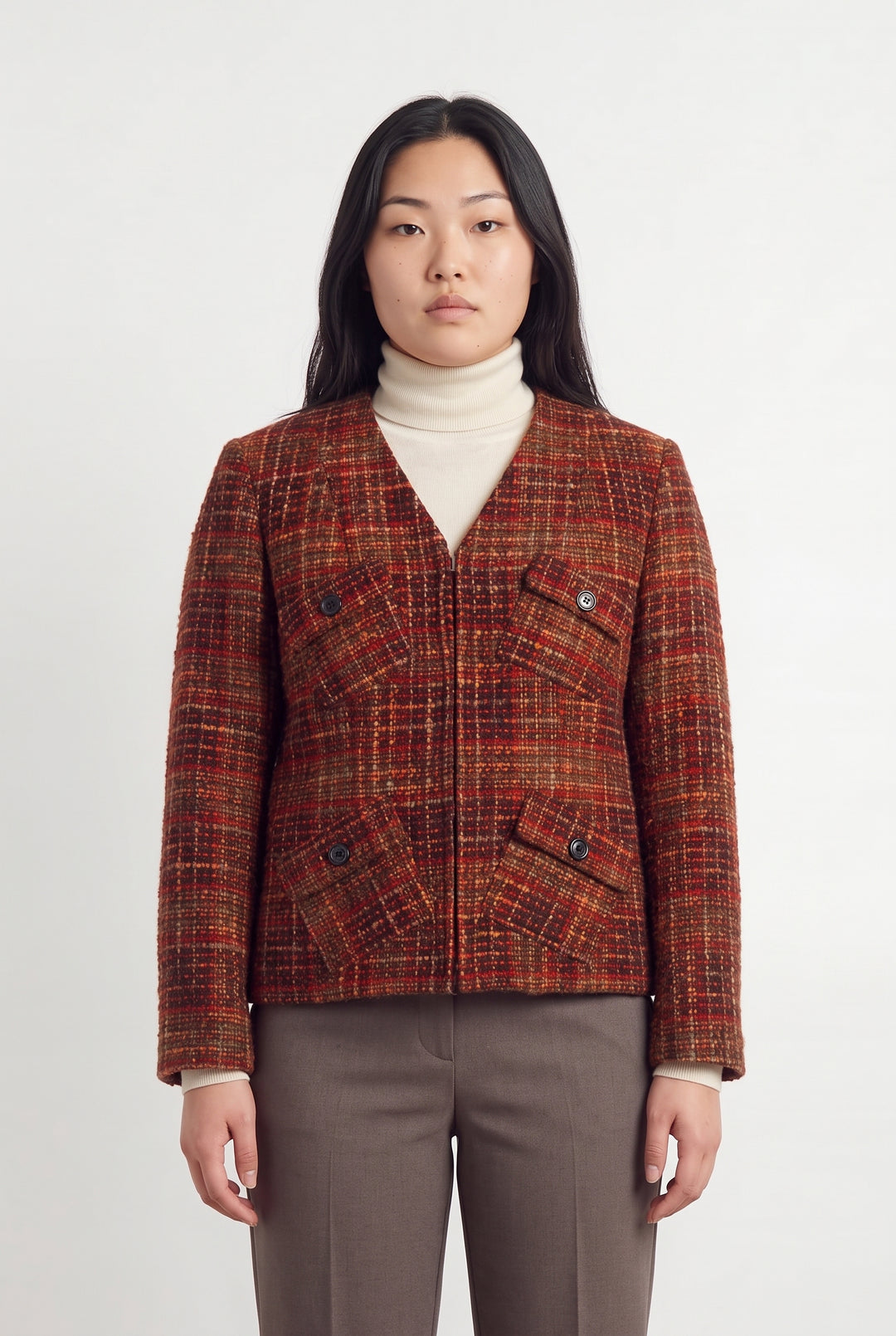 Veste Rouge et Marron - Taille L/40 de la marque ZAPA | PARAD119035 - Vendu par Paradigme - Image 1
