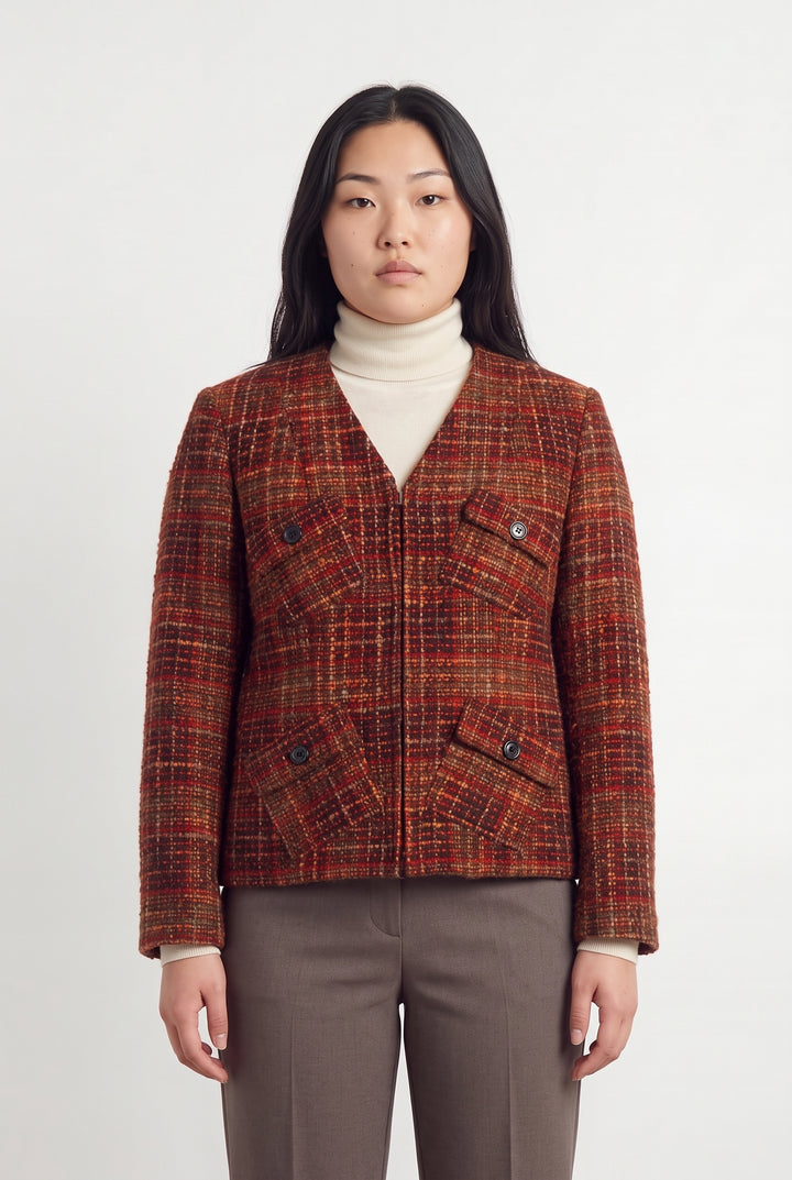 Veste Rouge et Marron - Taille L/40 de la marque ZAPA | PARAD119035 - Vendu par Paradigme - Image 1