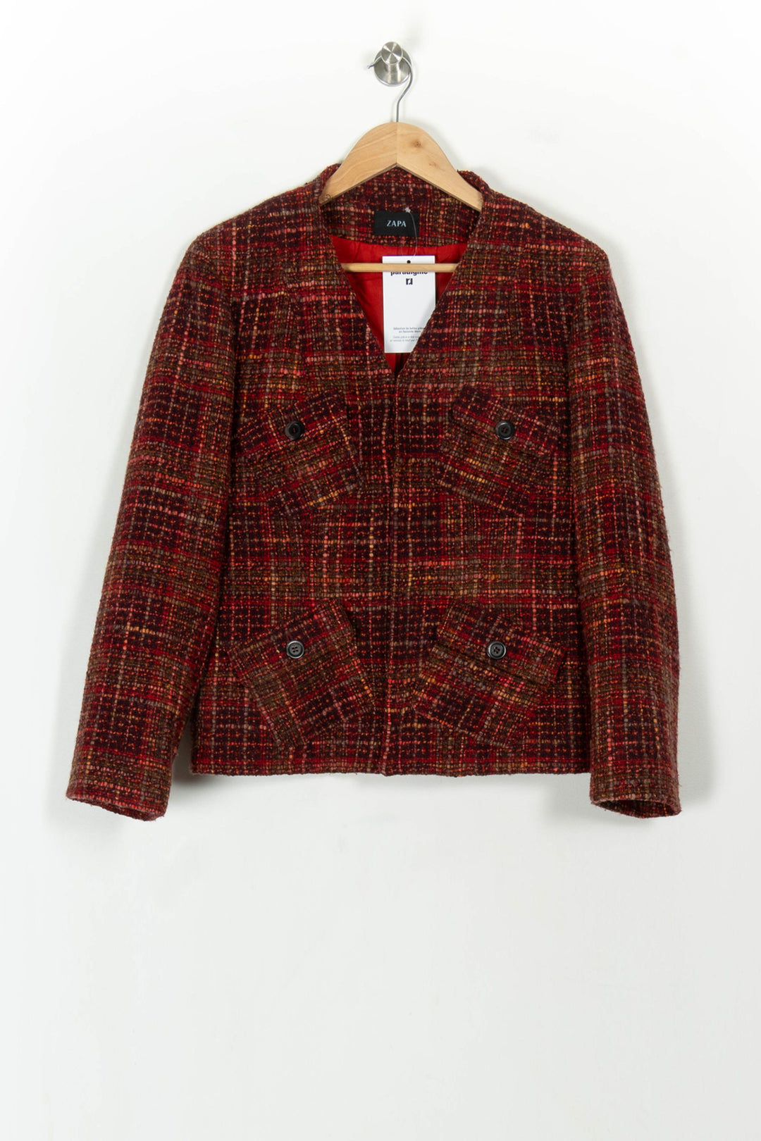 Veste Rouge et Marron - Taille L/40 de la marque ZAPA | PARAD119035 - Vendu par Paradigme - Image 2