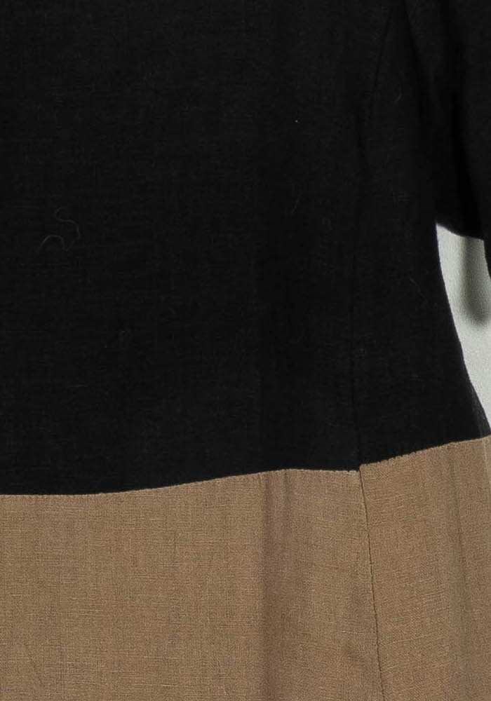 Robe Courte Noire et Beige - Taille M/38 de la marque La Fée Maraboutée | PARAD119039 - Vendu par Paradigme - Image 3