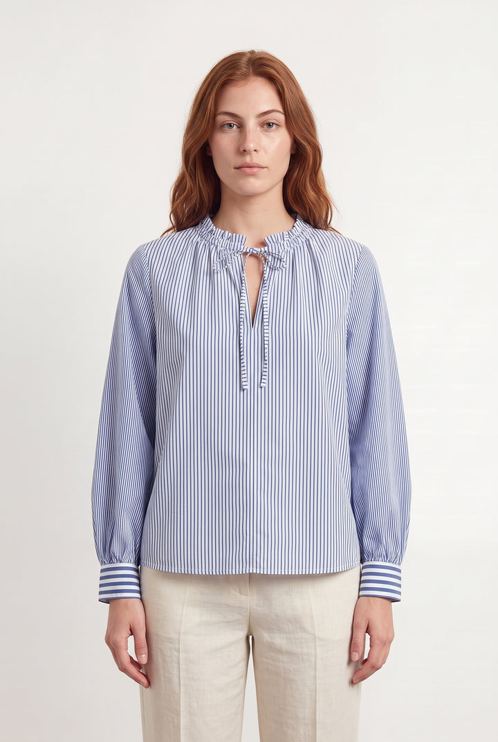 Blouse Rayée Bleue et Blanche - Taille M/38 de la marque The Kooples | PARAD119044 - Vendu par Paradigme - Image 1