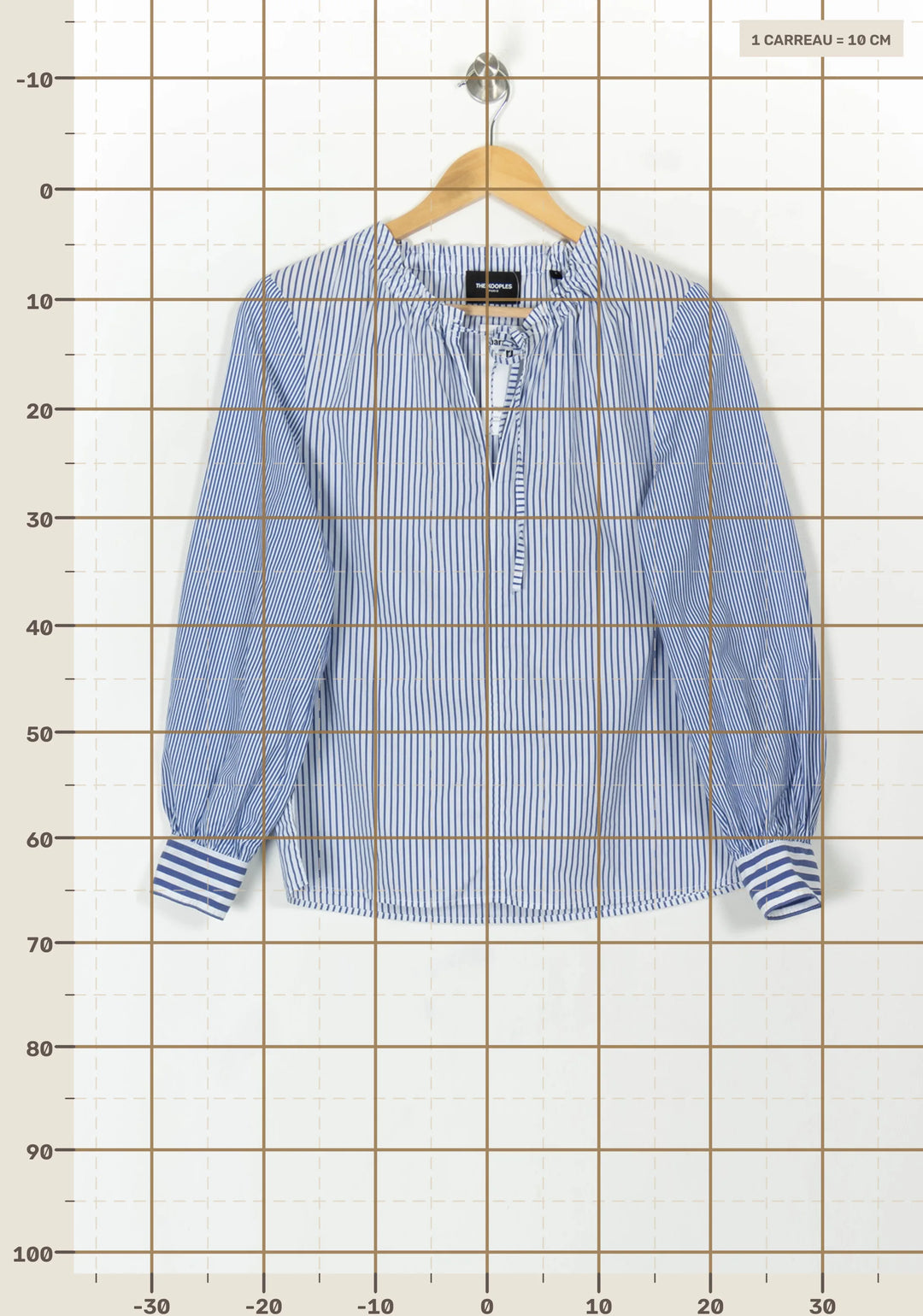 Blouse Rayée Bleue et Blanche - Taille M/38 de la marque The Kooples | PARAD119044 - Vendu par Paradigme - Image 4