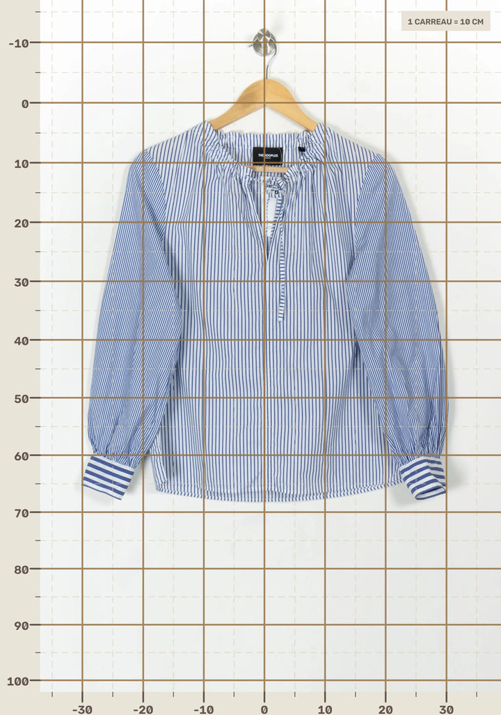 Blouse Rayée Bleue et Blanche - Taille M/38 de la marque The Kooples | PARAD119044 - Vendu par Paradigme - Image 4