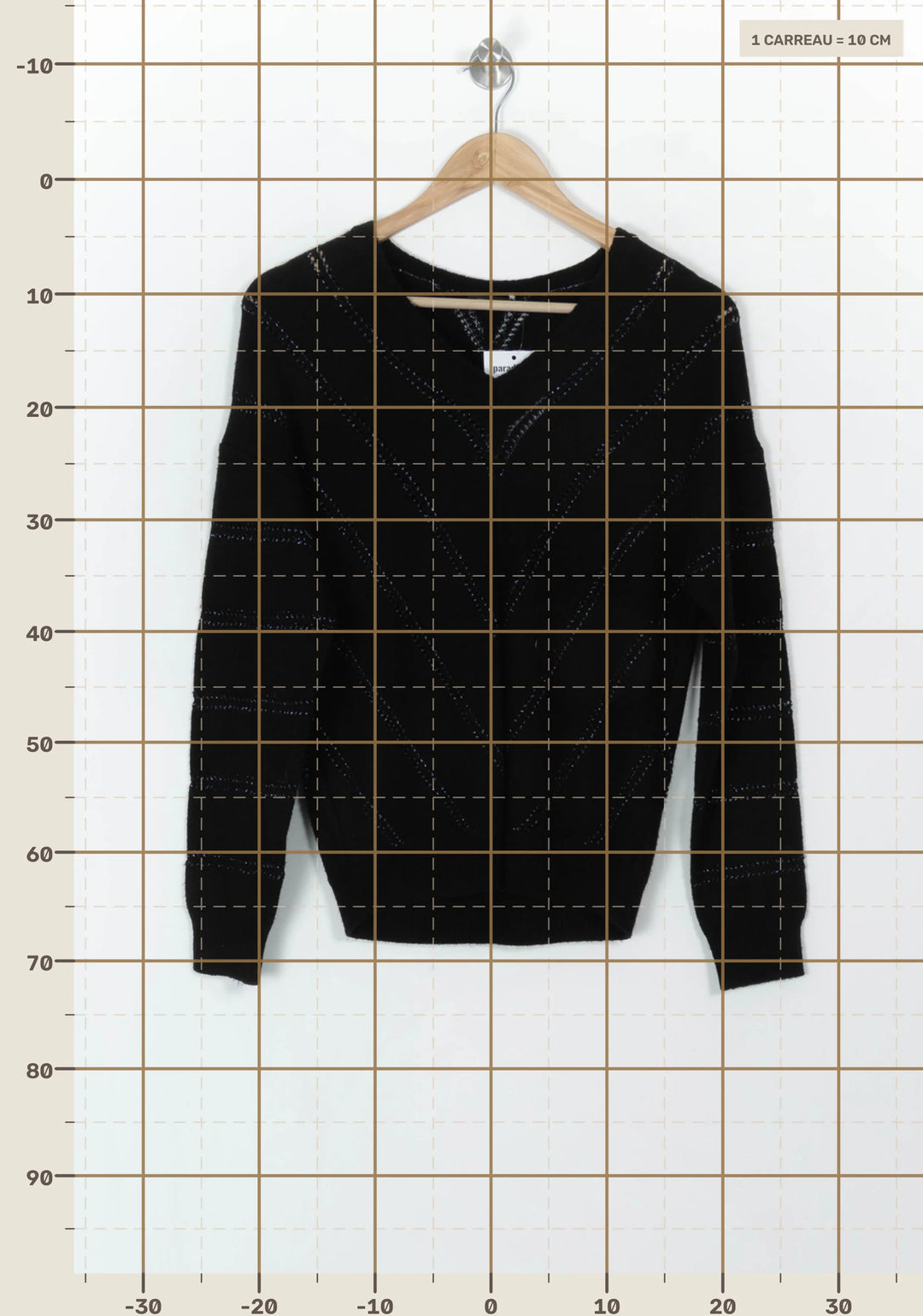 Pull Noir - Taille S/36 de la marque IKKS | PARAD119048 - Vendu par Paradigme - Image 4