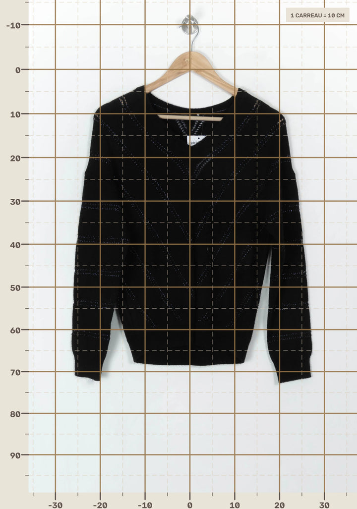 Pull Noir - Taille S/36 de la marque IKKS | PARAD119048 - Vendu par Paradigme - Image 4