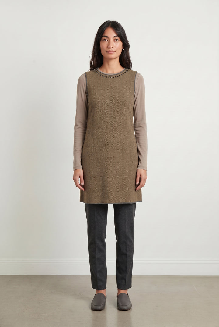 Robe Sans Manches Marron - Taille M/38 de la marque La Fée Maraboutée | PARAD119050 - Vendu par Paradigme - Image 1