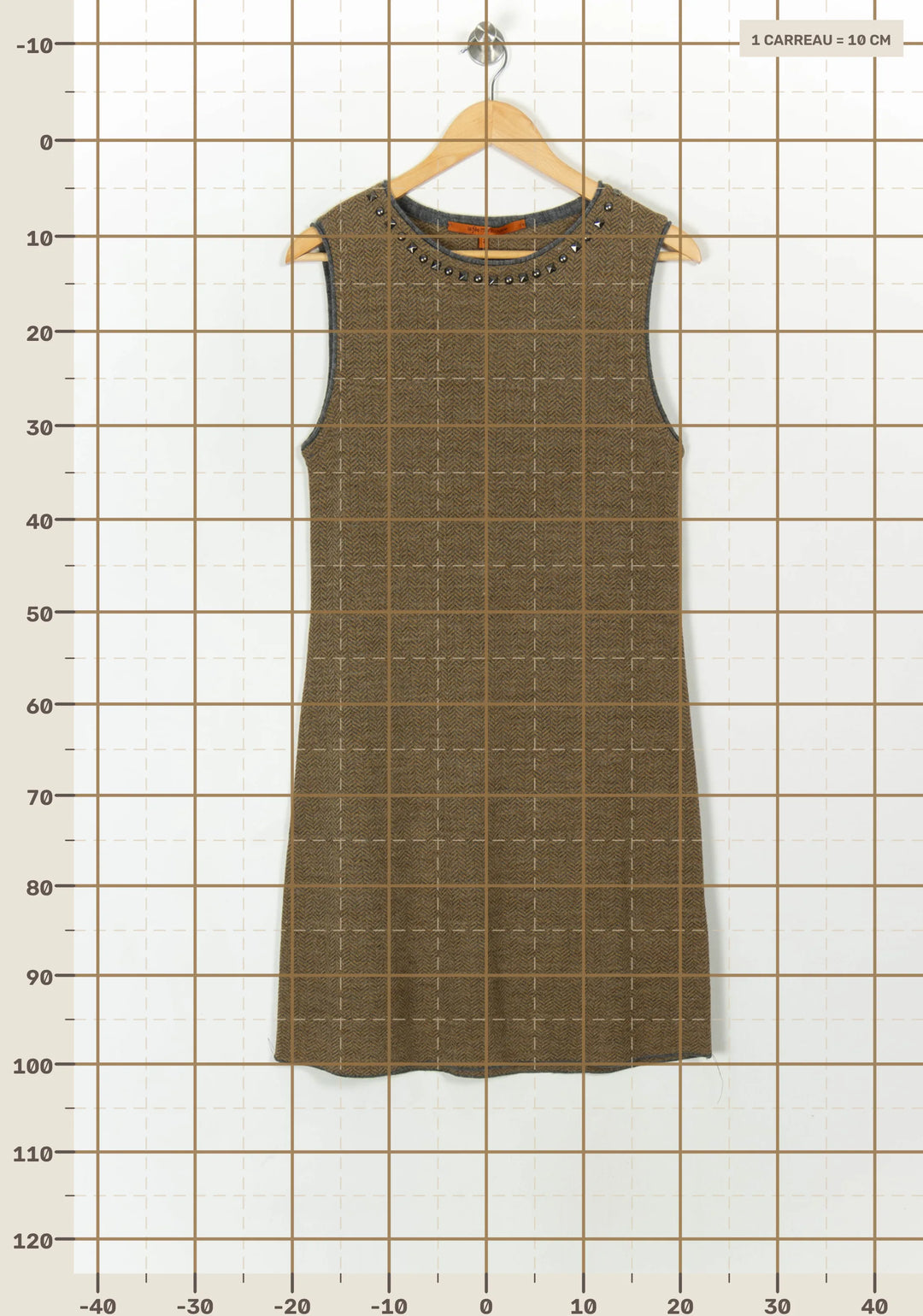 Robe Sans Manches Marron - Taille M/38 de la marque La Fée Maraboutée | PARAD119050 - Vendu par Paradigme - Image 4