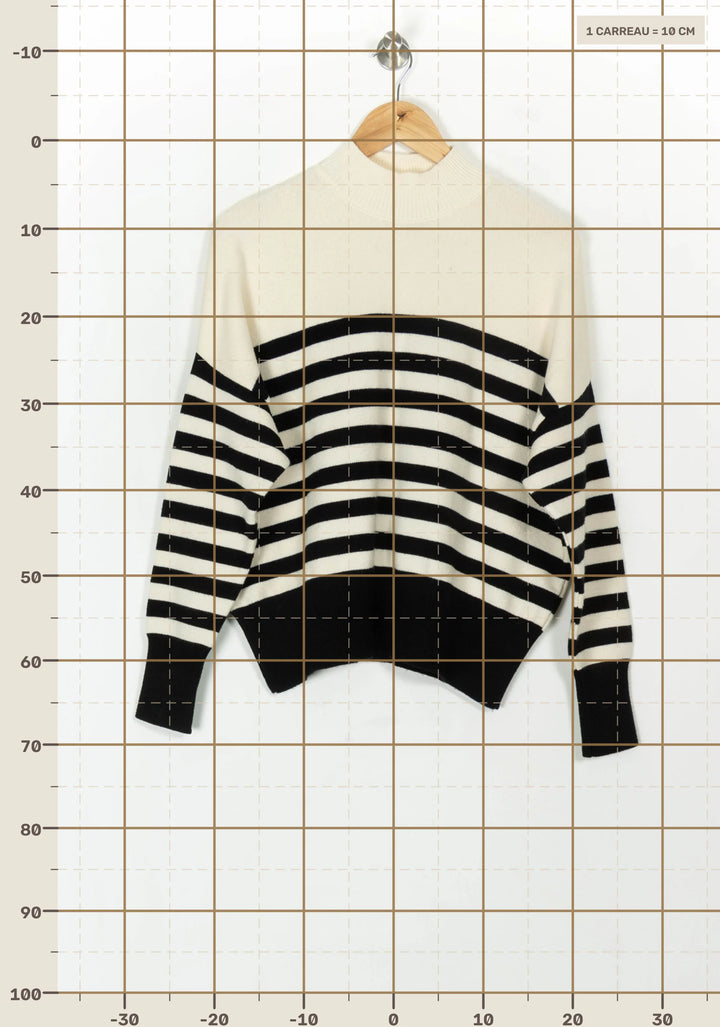 Pull Rayé Noir et Blanc - Taille XS/34 de la marque I.Code | PARAD119052 - Vendu par Paradigme - Image 4