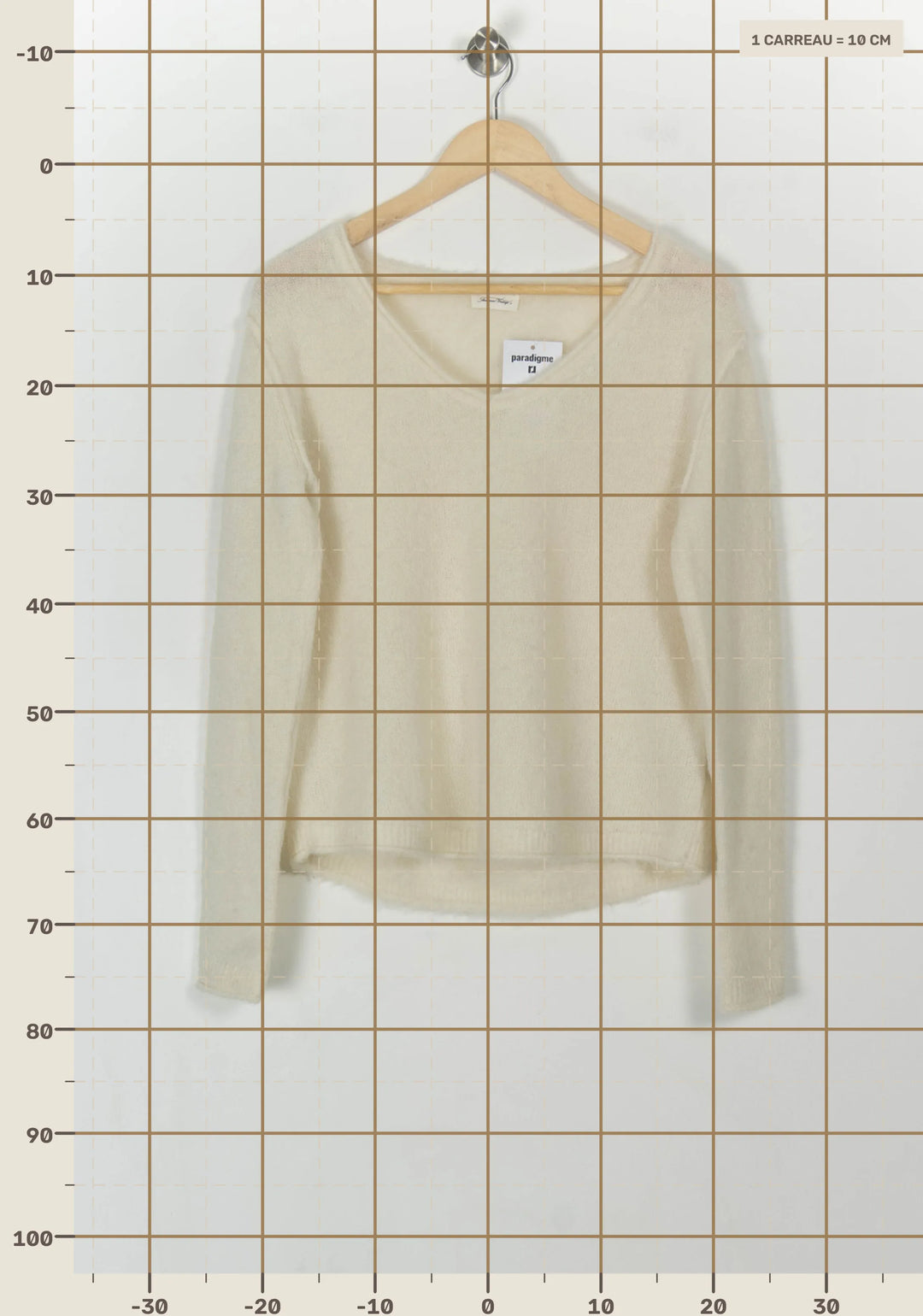 Pull Beige - Taille M/38 de la marque American Vintage | PARAD119057 - Vendu par Paradigme - Image 4