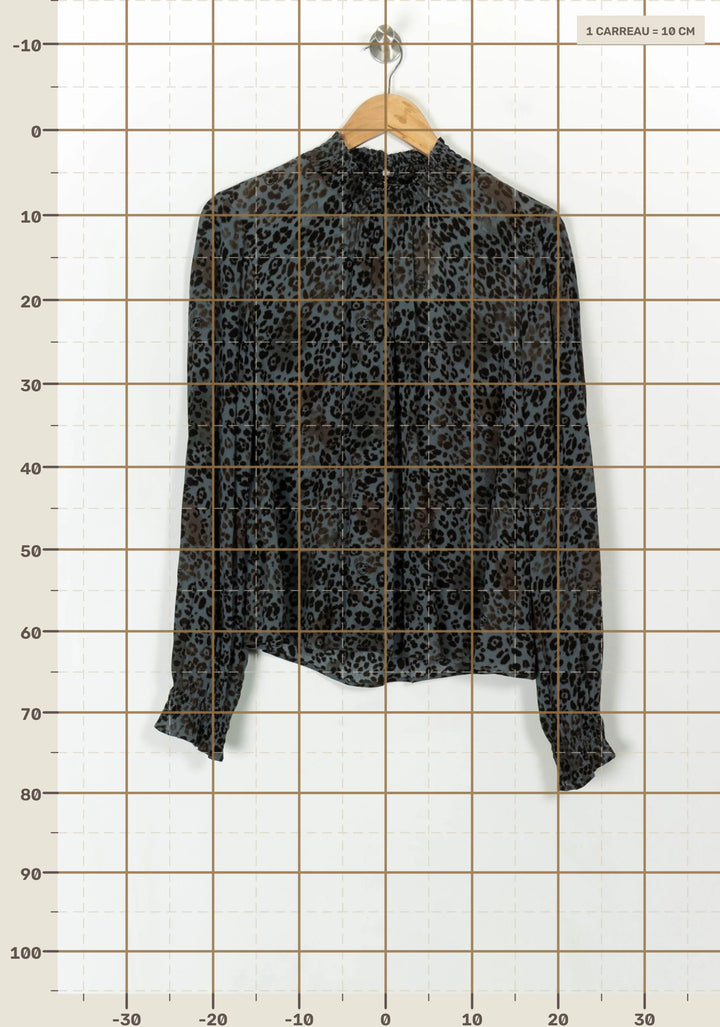 Blouse Léopard Noire et Marron - Taille XXL/44 de la marque IKKS | PARAD119058 - Vendu par Paradigme - Image 4