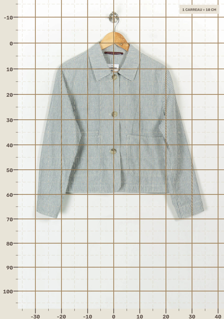 Veste Rayée Bleue et Blanche - Taille M/38 de la marque Comptoir des Cotonniers | PARAD119061 - Vendu par Paradigme - Image 4
