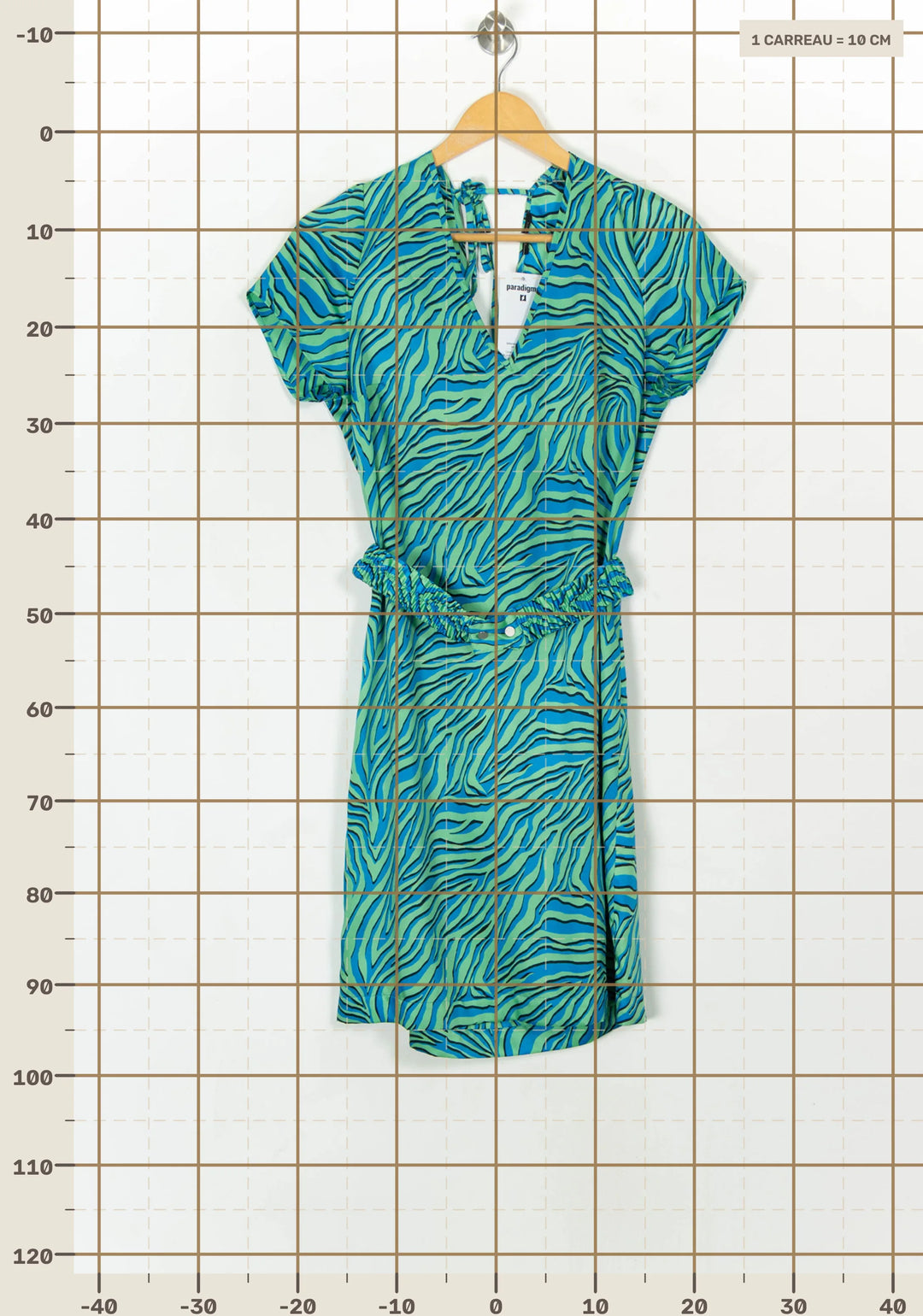 Robe Courte Verte et Bleue - Taille M/38 de la marque IKKS | PARAD119068 - Vendu par Paradigme - Image 4