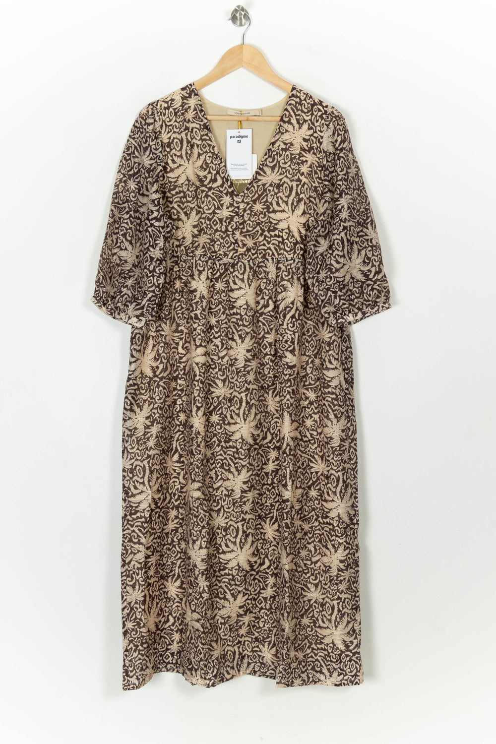 Robe Imprimée Marron et Beige - Taille XL/42 de la marque La Fée Maraboutée | PARAD119075 - Vendu par Paradigme - Image 2