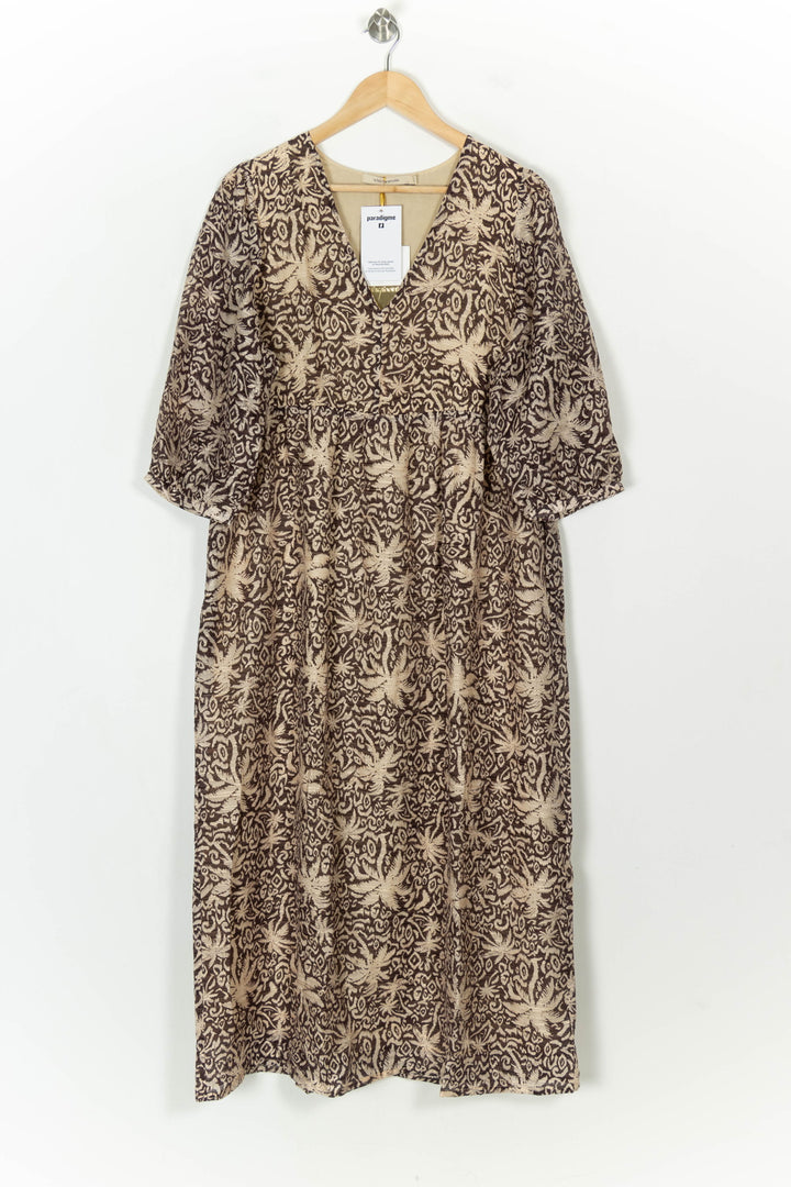 Robe Imprimée Marron et Beige - Taille XL/42 de la marque La Fée Maraboutée | PARAD119075 - Vendu par Paradigme - Image 2