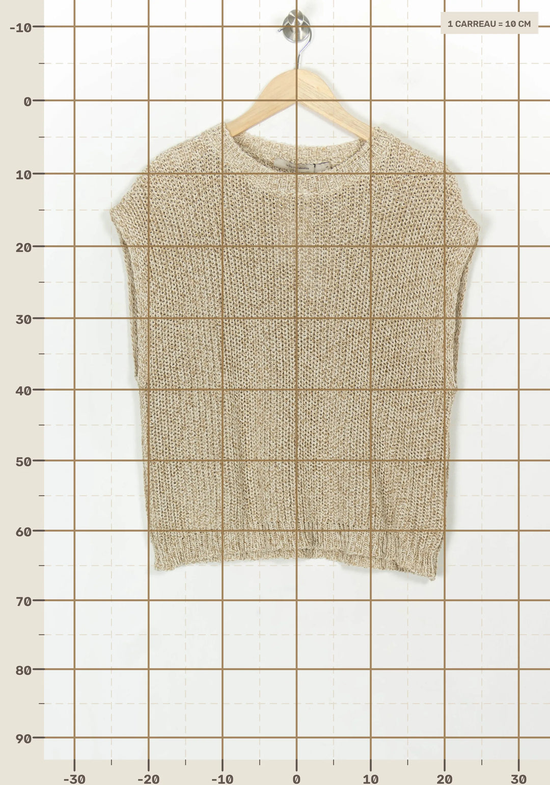 Pull Sans Manches Beige - Taille L/40 de la marque La Fée Maraboutée | PARAD119076 - Vendu par Paradigme - Image 4