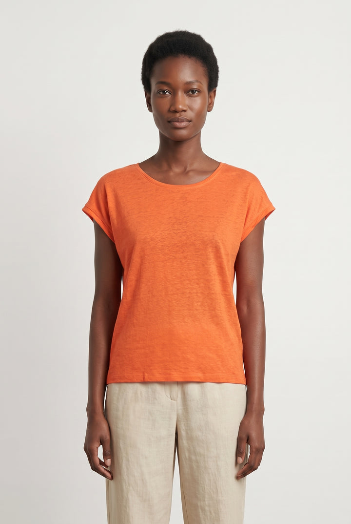 Tee-shirt Orange - Taille XS/34 de la marque La Fée Maraboutée | PARAD119078 - Vendu par Paradigme - Image 1