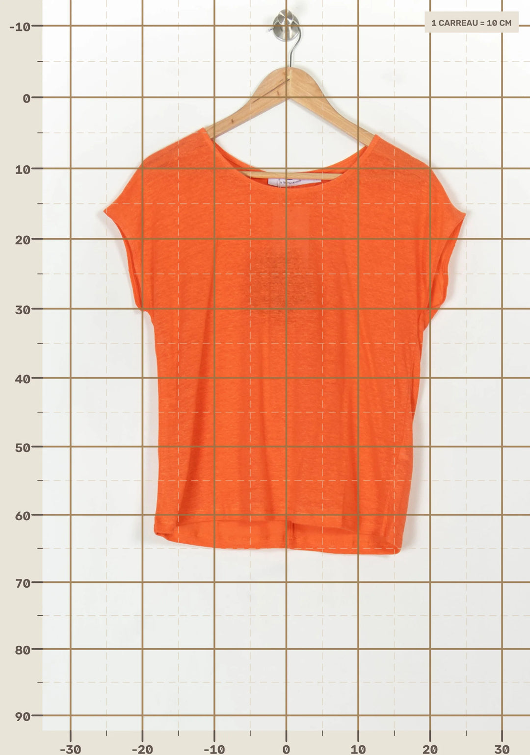 Tee-shirt Orange - Taille XS/34 de la marque La Fée Maraboutée | PARAD119078 - Vendu par Paradigme - Image 4