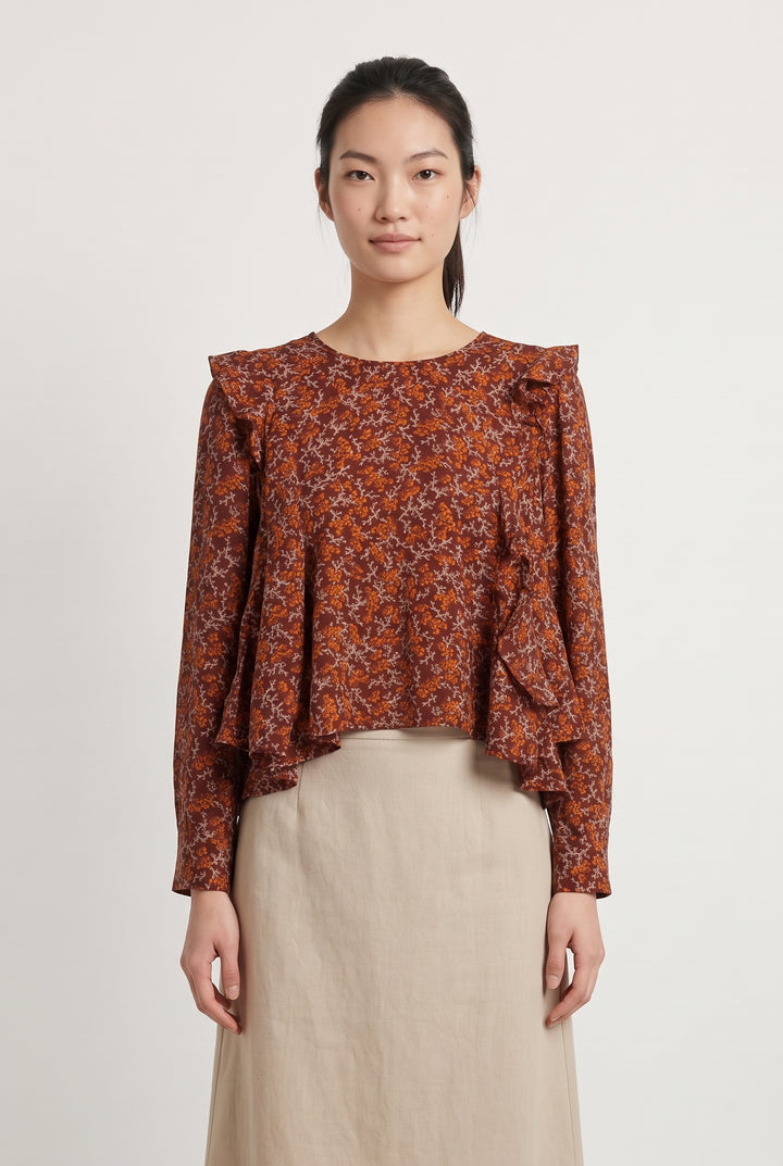 Blouse Orange et Marron - Taille M/38 de la marque Kookai | PARAD119082 - Vendu par Paradigme - Image 1