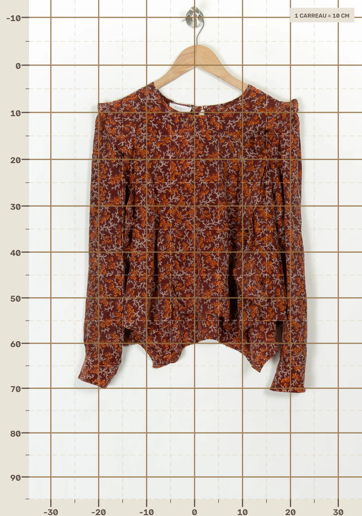 Blouse Orange et Marron - Taille M/38 de la marque Kookai | PARAD119082 - Vendu par Paradigme - Image 4