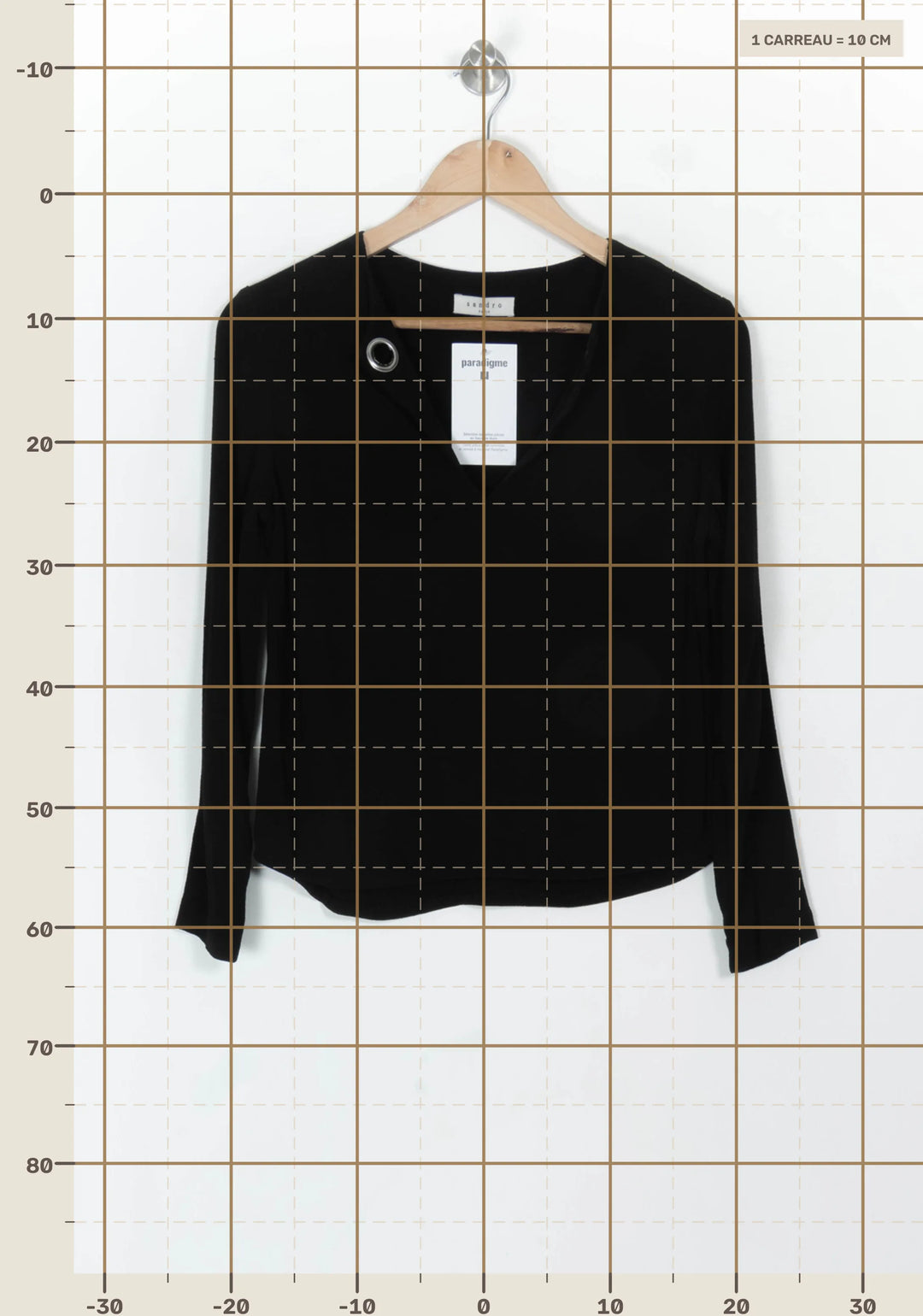 Blouse Noire - Taille M/38 de la marque Sandro | PARAD119093 - Vendu par Paradigme - Image 4