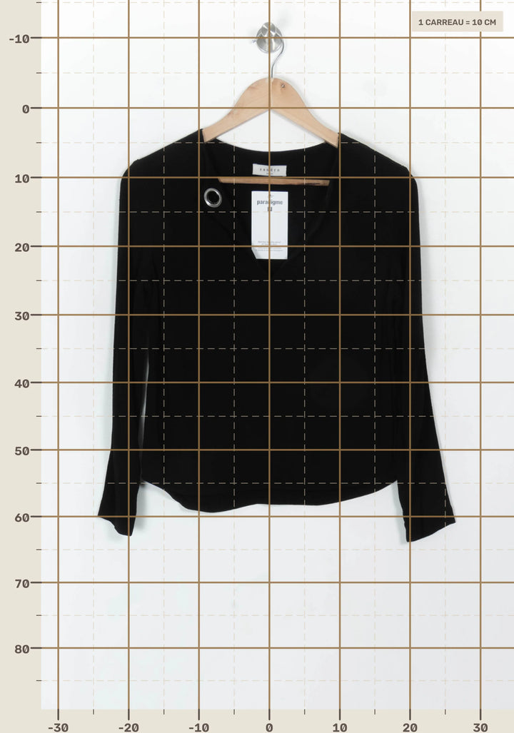 Blouse Noire - Taille M/38 de la marque Sandro | PARAD119093 - Vendu par Paradigme - Image 4