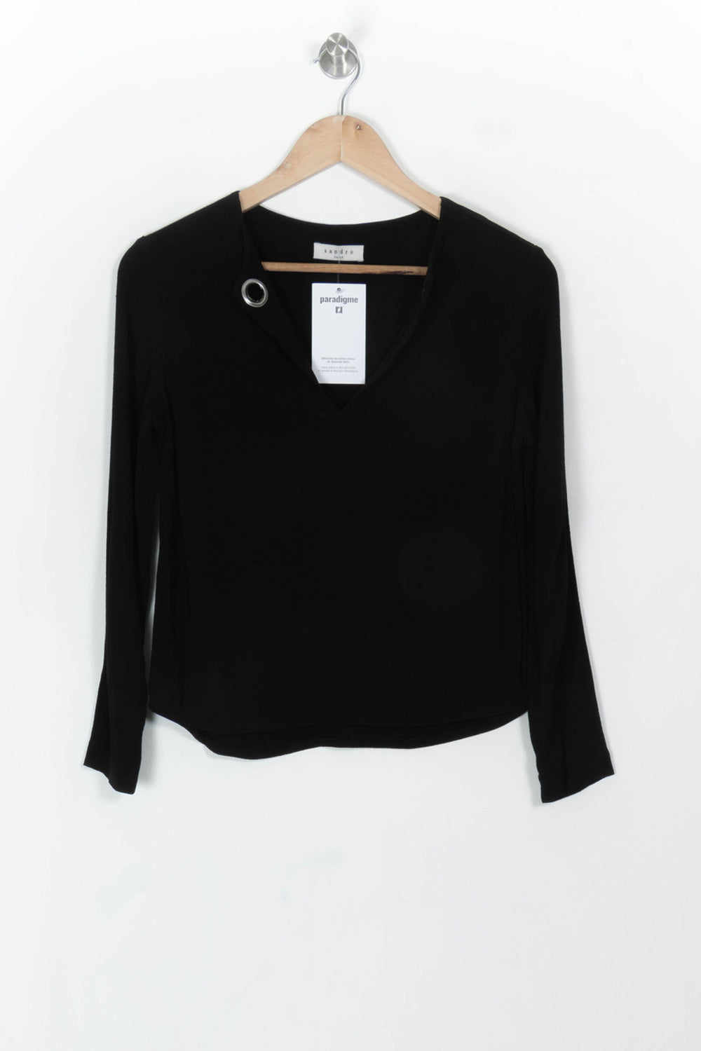 Blouse Noire - Taille M/38 de la marque Sandro | PARAD119093 - Vendu par Paradigme - Image 2