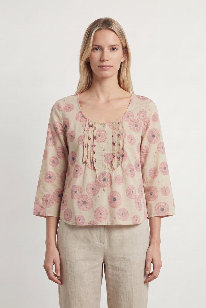 Blouse Beige et Rose - Taille M/38 de la marque One Step | PARAD119096 - Vendu par Paradigme - Image 1
