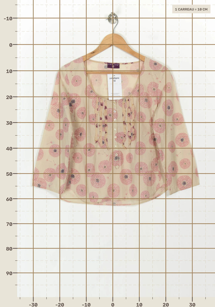 Blouse Beige et Rose - Taille M/38 de la marque One Step | PARAD119096 - Vendu par Paradigme - Image 4
