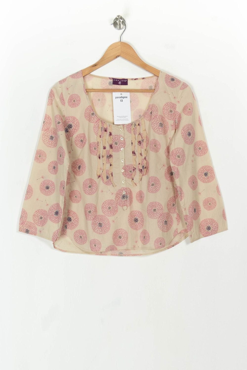 Blouse Beige et Rose - Taille M/38 de la marque One Step | PARAD119096 - Vendu par Paradigme - Image 2
