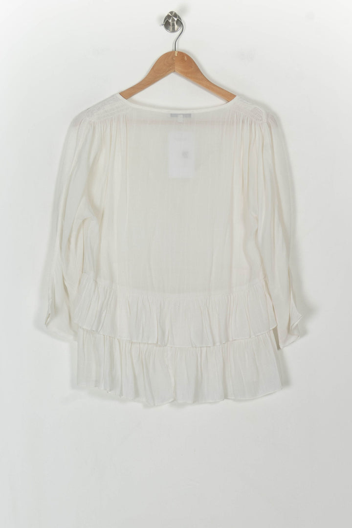 Blouse Blanche - Taille M/38 de la marque Sandro | PARAD119097 - Vendu par Paradigme - Image 5