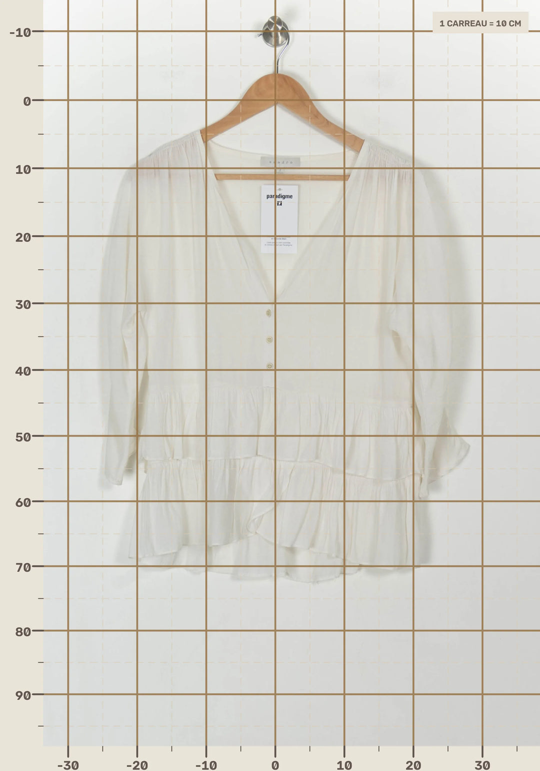 Blouse Blanche - Taille M/38 de la marque Sandro | PARAD119097 - Vendu par Paradigme - Image 4