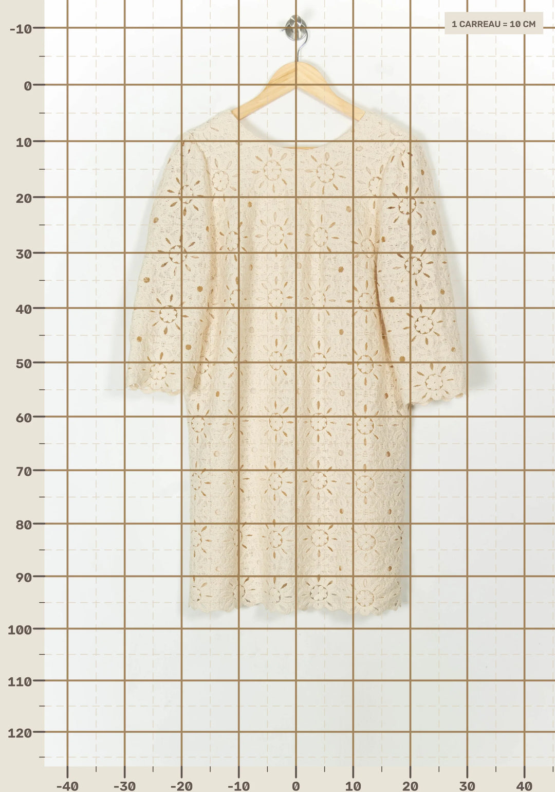 Robe Courte Dentelle Beige - Taille XL/42 de la marque Sézane | PARAD119100 - Vendu par Paradigme - Image 4