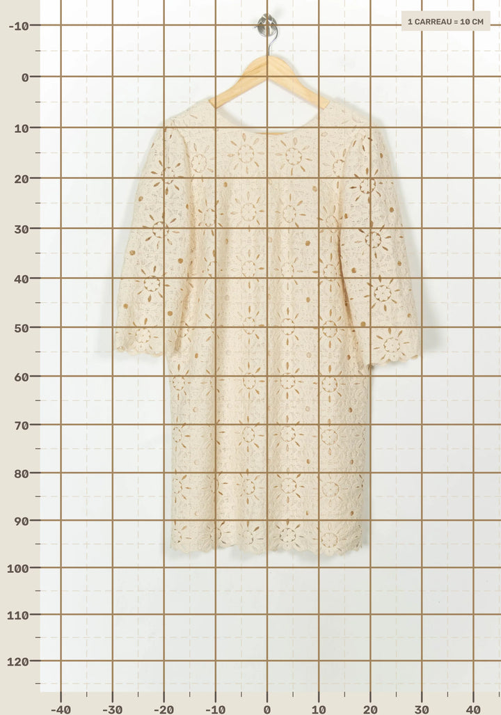 Robe Courte Dentelle Beige - Taille XL/42 de la marque Sézane | PARAD119100 - Vendu par Paradigme - Image 4