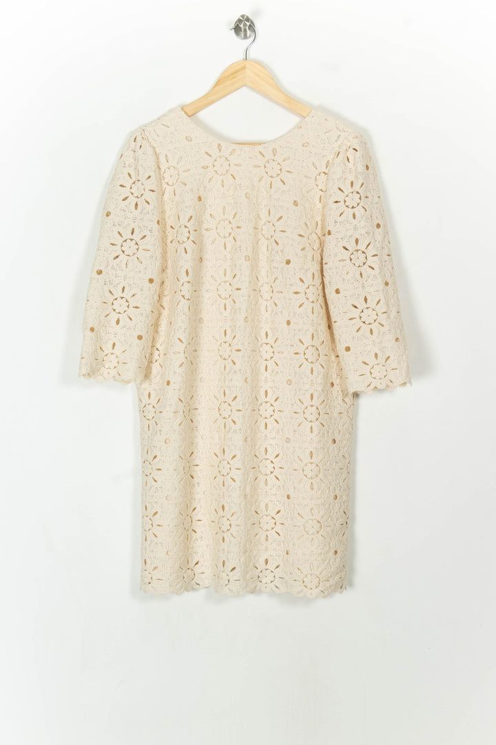 Robe Courte Dentelle Beige - Taille XL/42 de la marque Sézane | PARAD119100 - Vendu par Paradigme - Image 2