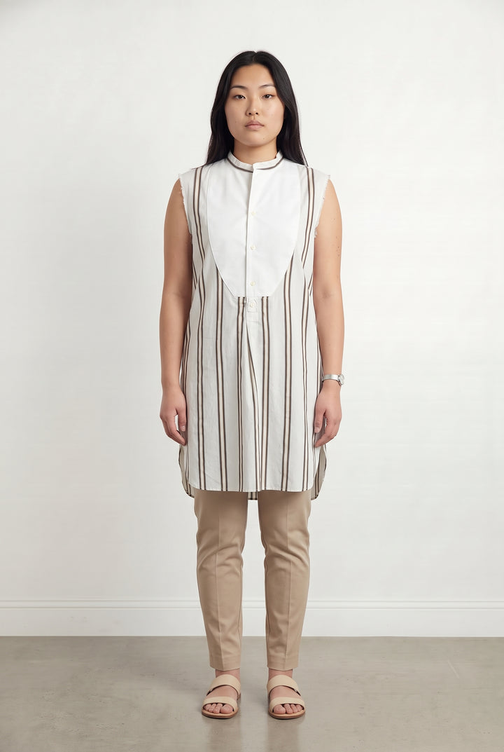 Robe Chemise Blanche et Marron - Taille L/40 de la marque Isabel Marant | PARAD119101 - Vendu par Paradigme - Image 1