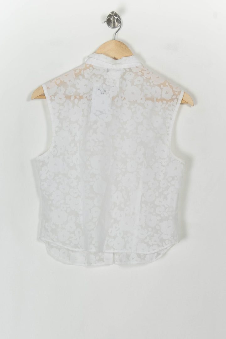 Chemisier Sans Manches Blanc - Taille L/40 de la marque Agnès b. | PARAD119107 - Vendu par Paradigme - Image 5