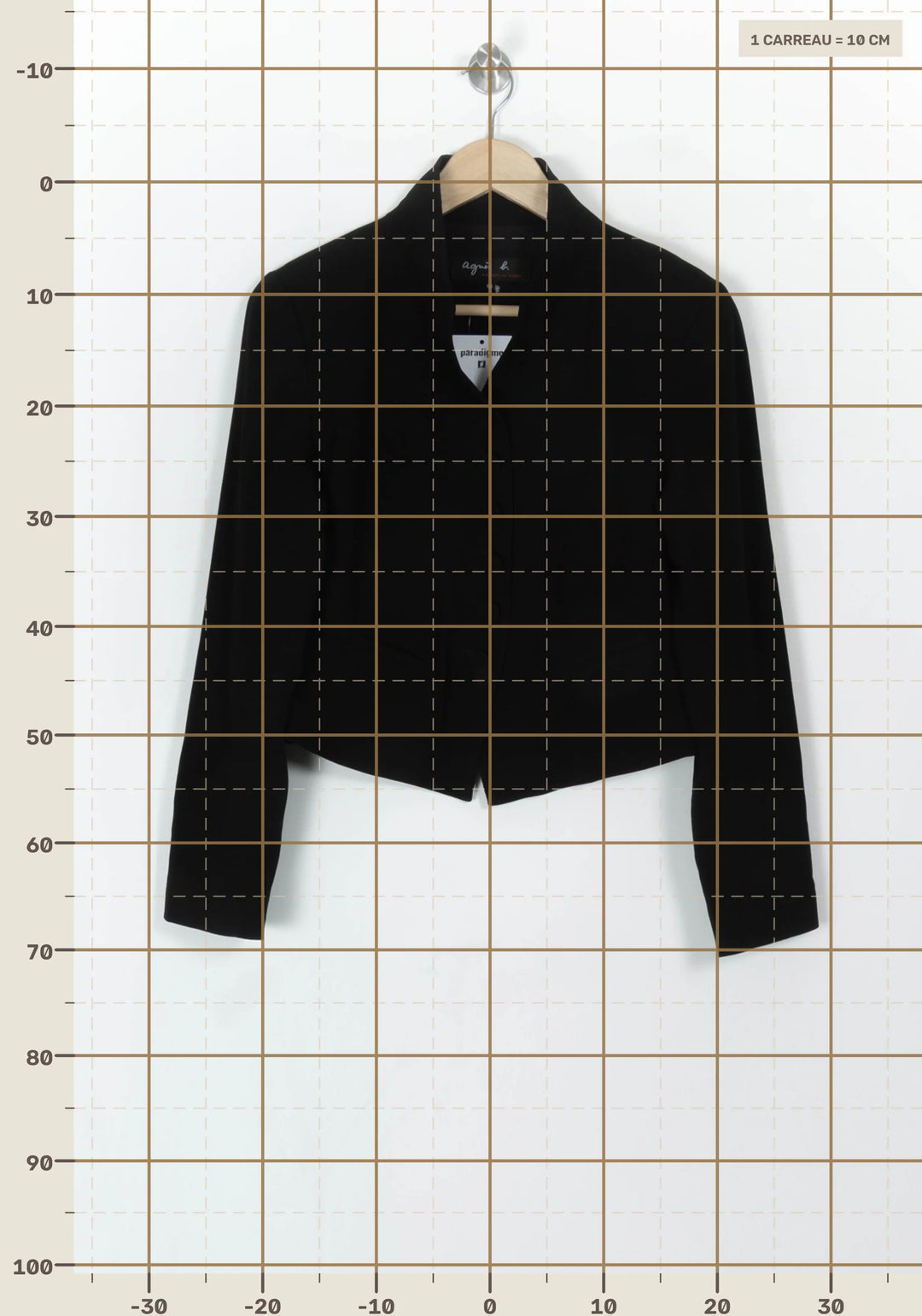 Veste Noire - Taille XL/42 de la marque Agnès b. | PARAD119117 - Vendu par Paradigme - Image 4