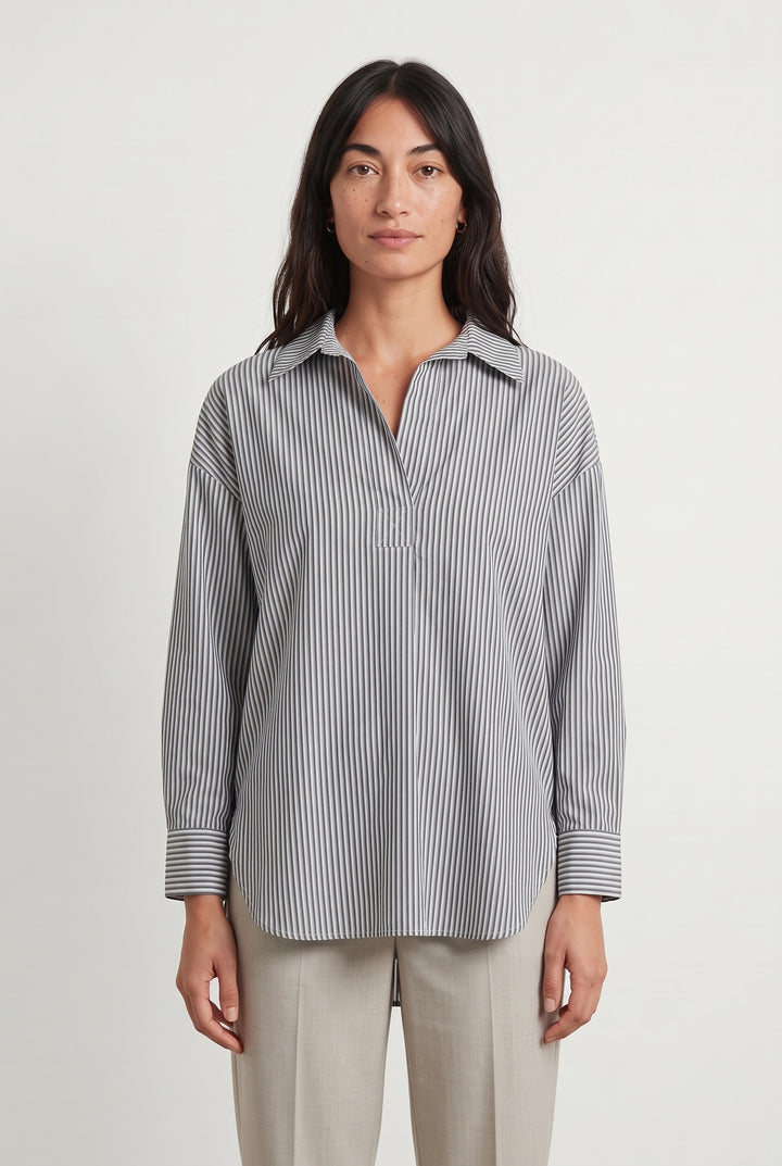 Blouse Rayée Bleue et Blanche - Taille S/36 de la marque La Fée Maraboutée | PARAD119118 - Vendu par Paradigme - Image 1
