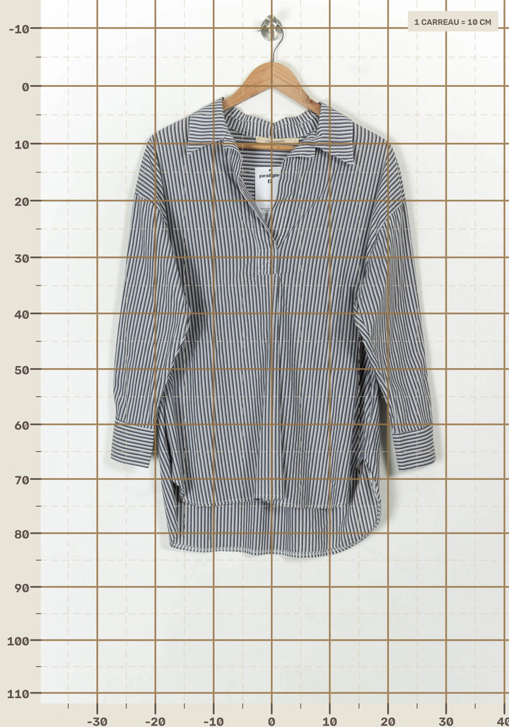 Blouse Rayée Bleue et Blanche - Taille S/36 de la marque La Fée Maraboutée | PARAD119118 - Vendu par Paradigme - Image 4